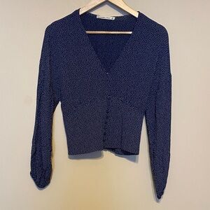 Abercrombie & Fitch Dark Blue Patterned Blouse